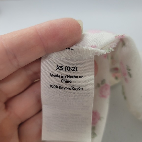 Babydoll Milkmaid Dress Size XS Coquette Dainty Floral Cottagecore Side Slit - Picture 6 of 12